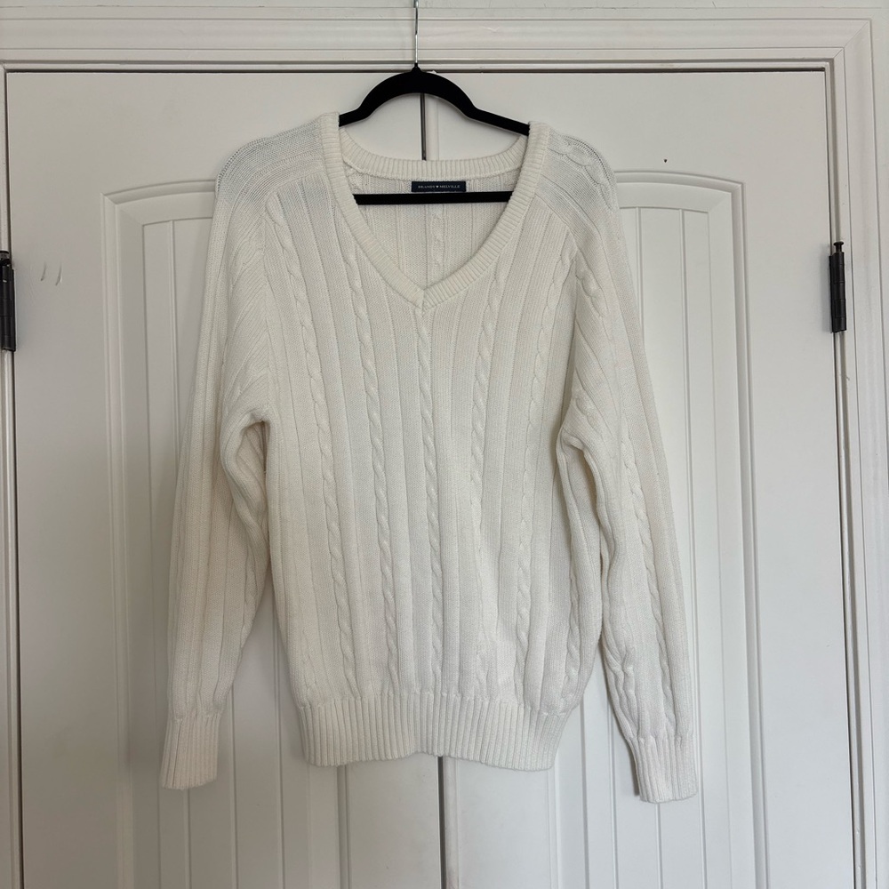 Brandy Melville Cream V-Neck Sweater